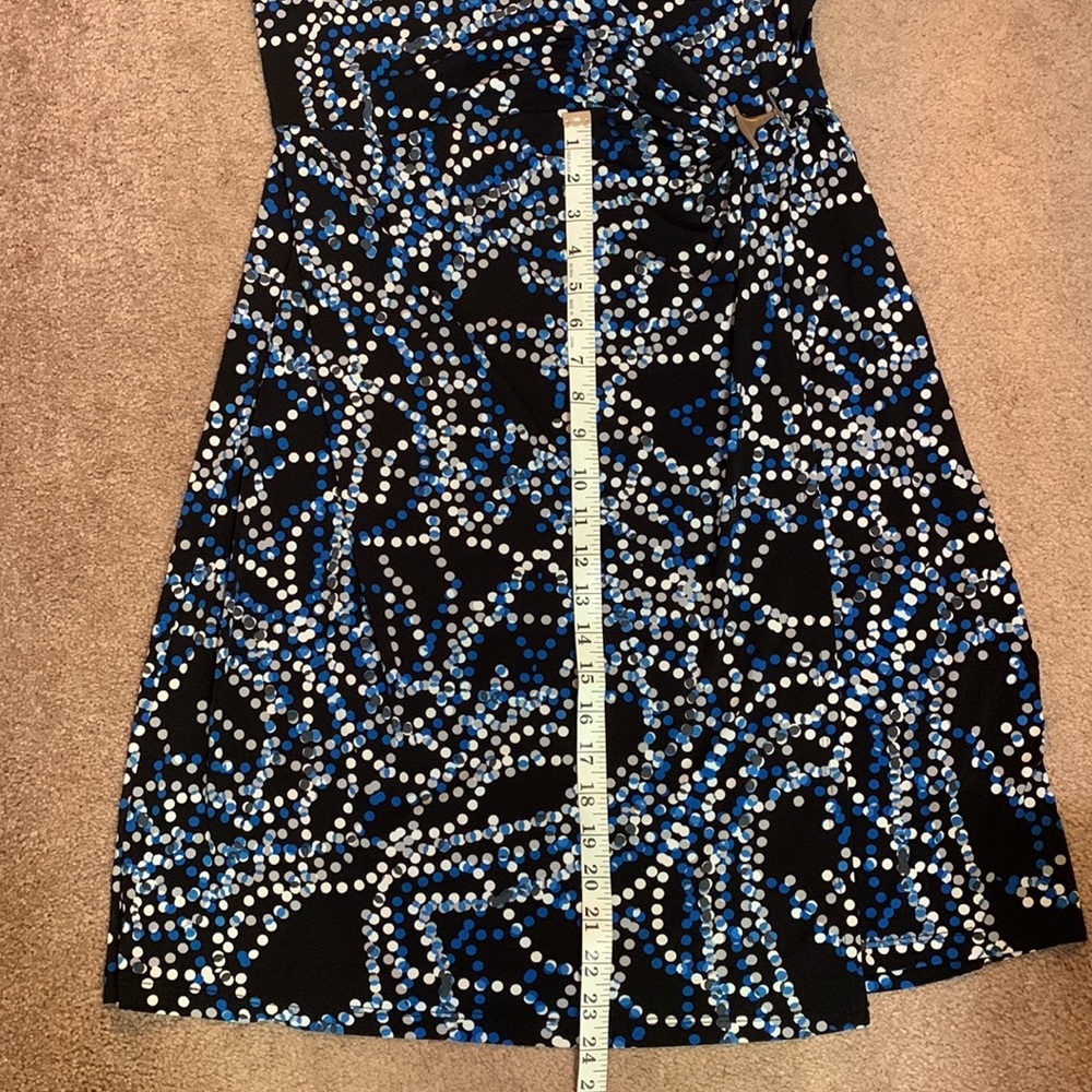 EUC Blue Polka Dot Wrap Dress - Picture 9 of 11